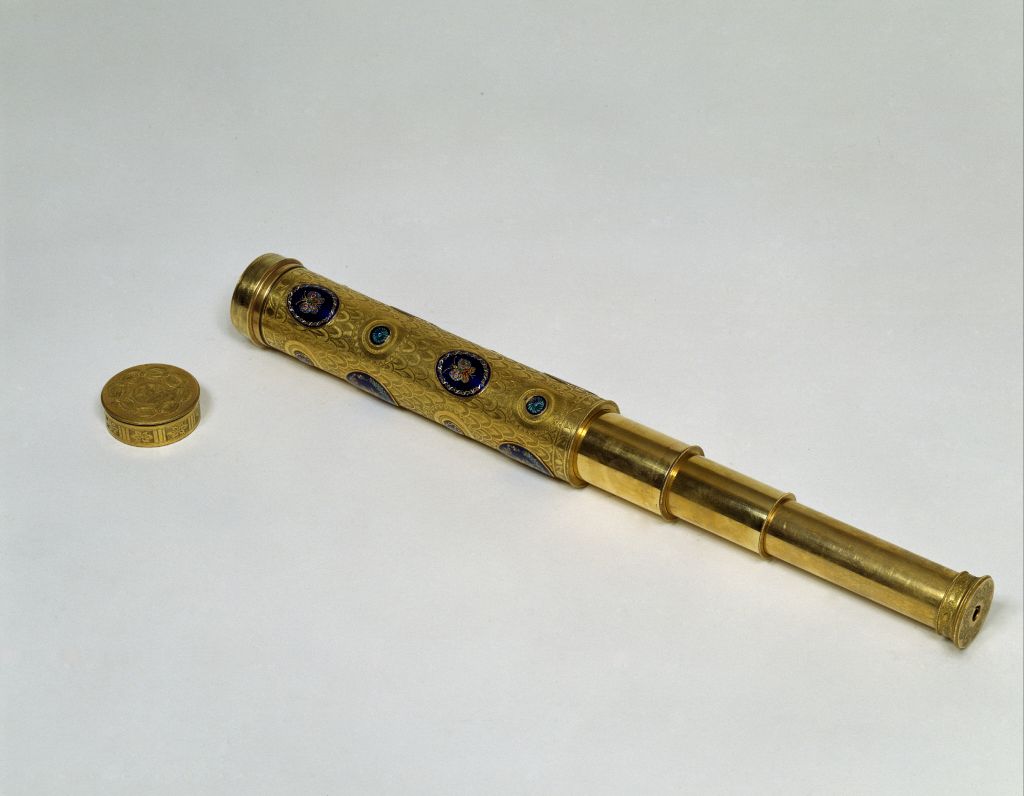 图片[1]-Copper gold-plated enamel telescope-China Archive